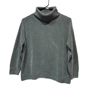 Lafayette 148 Women’s 100% Silk Sweater Turtleneck Gray Size XL Soft Winter